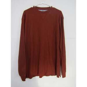 Alpine Lakes Brown Rust Waffle Knit Top Mens sz M Thermal Grunge Streetwear